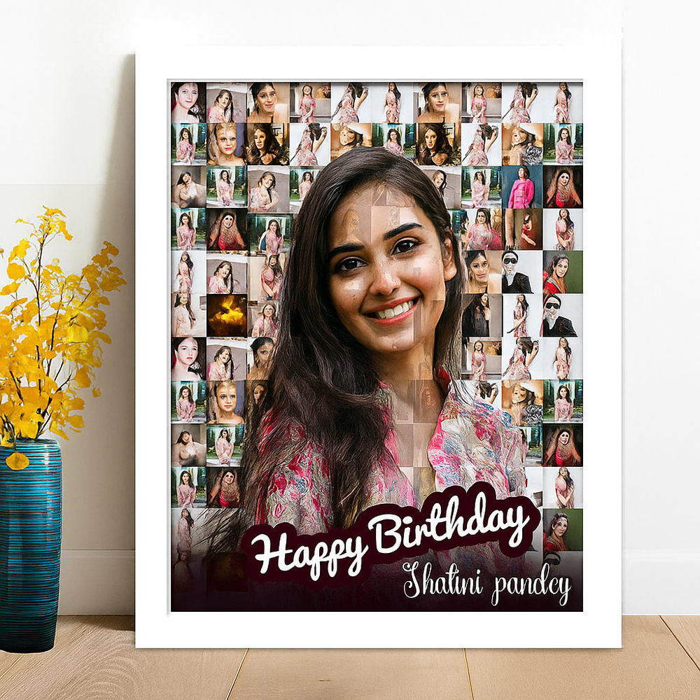 Personalized Birthday Mosaic Photo Frame – 8x12 inches