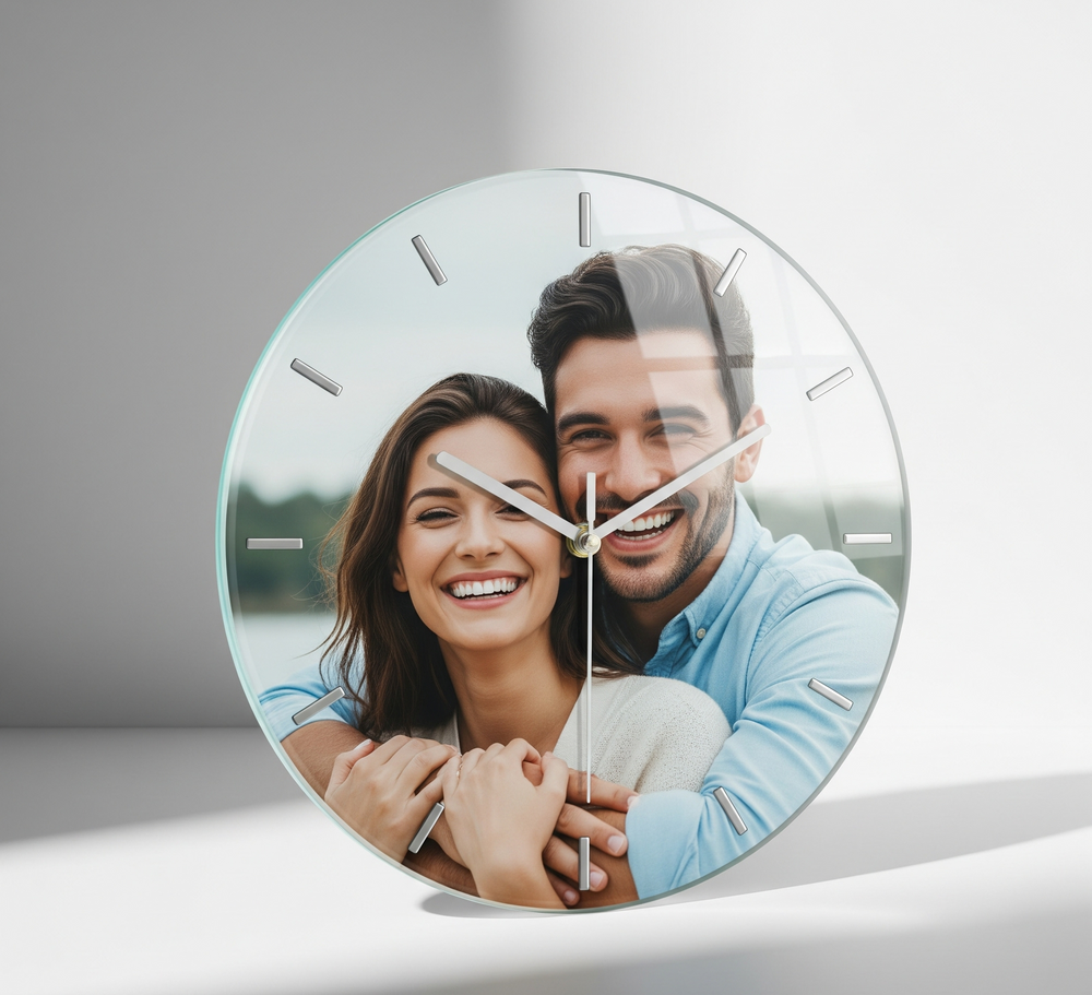 Sublimation Glass Clock(Round)-L200xH200xW5 mm