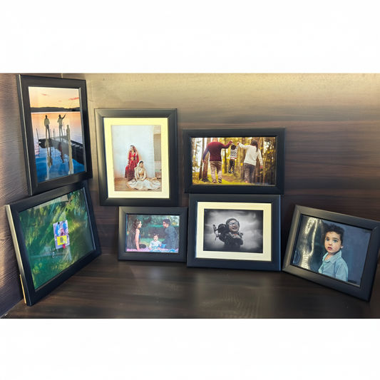Premium Black Border Photo Frame Wall Set(Incl Photo Print)