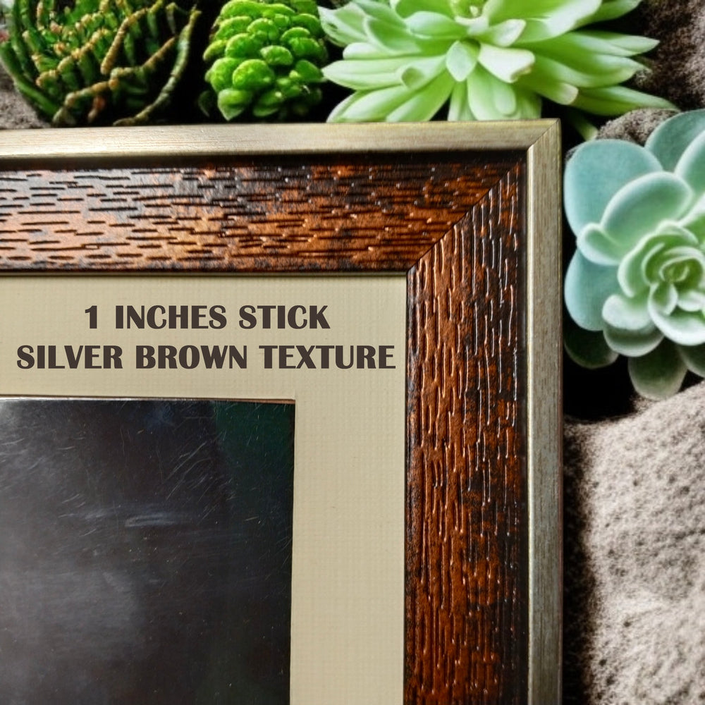 Premium Silver Brown Photo Frame Wall Set(Incl Photo Print)