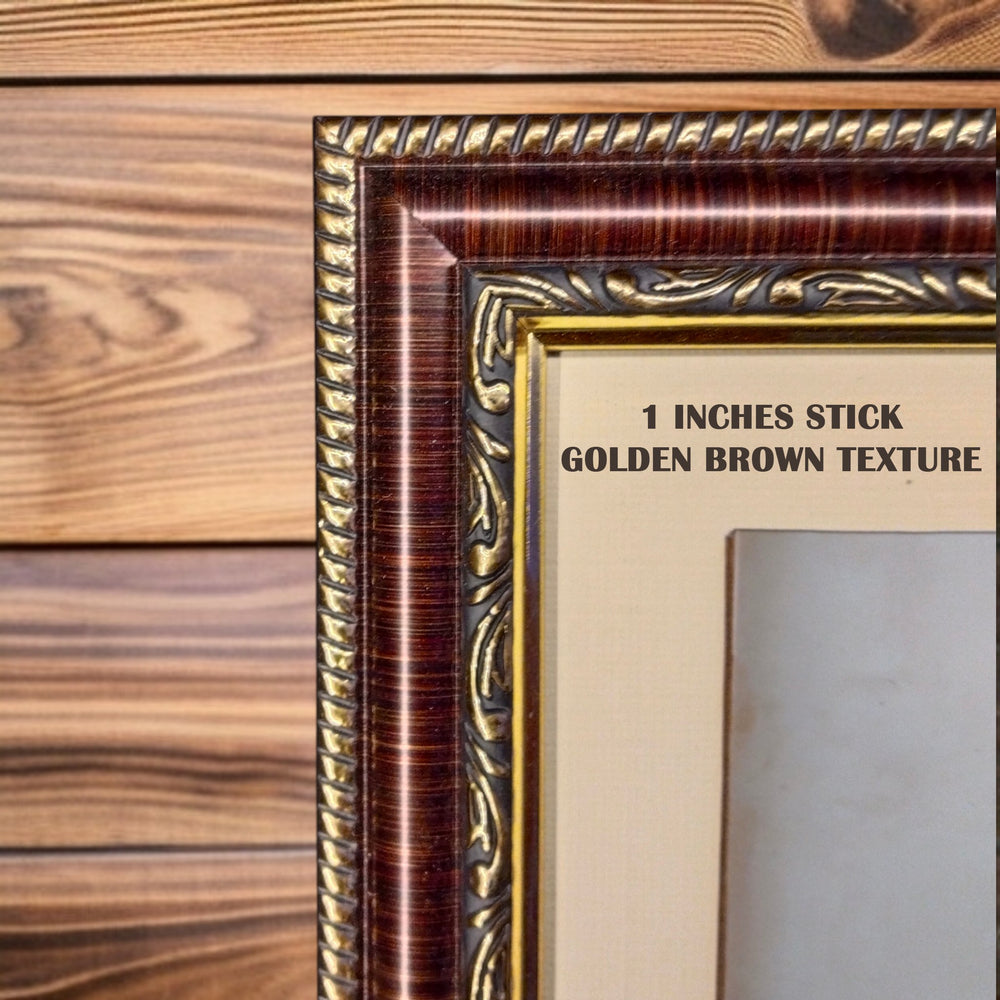 Premium Golden Border Photo Frame Wall Set(Incl Photo Print)